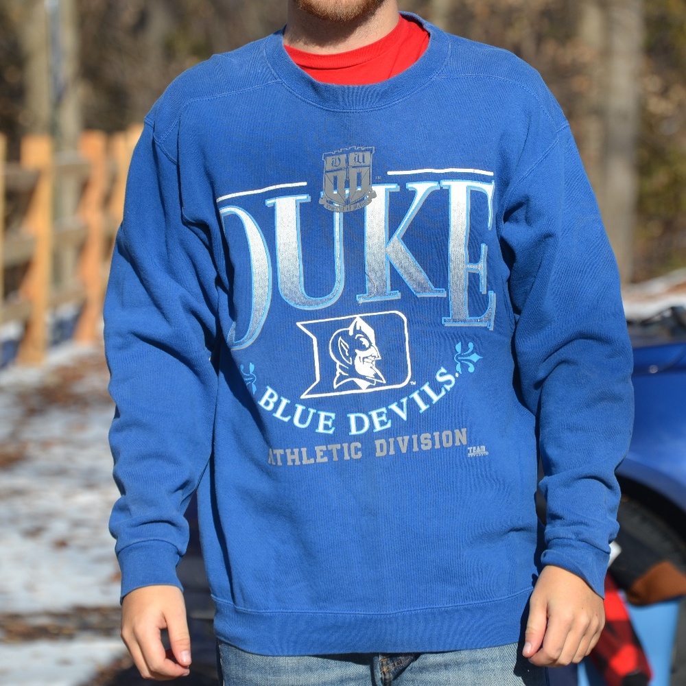 Vintage Duke Blue Devils Sweatshirt Size Large 90s